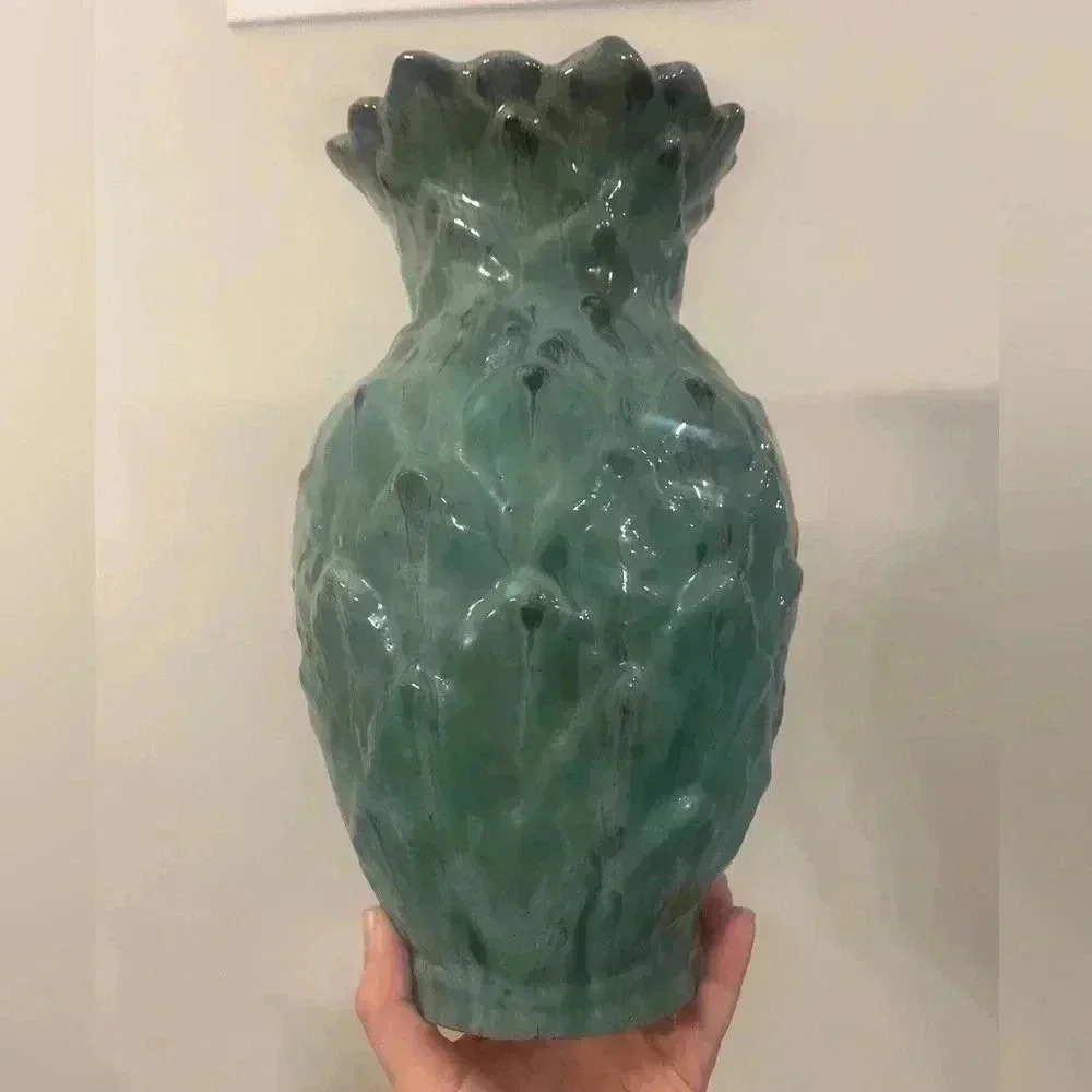 Large ceramic glazed handspun vase-vintage‎